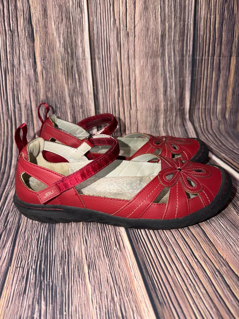 JBU by Jambu Magnolia Red Floral Mary Jane Shoes Size 9M